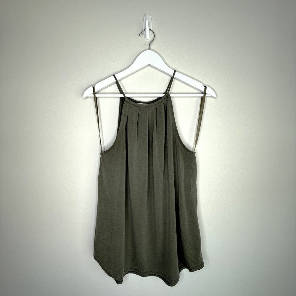 Green Envelope Pleated Tank